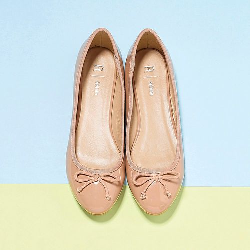 Patent Flat Ballet Flats with Bow Detail - LA REDOUTE COLLECTIONS - Modalova