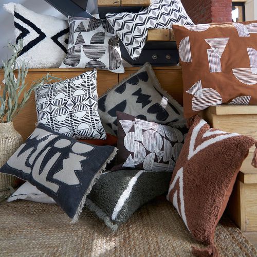 Sokobe Abstract Square 100% Linen Cushion Cover - LA REDOUTE INTERIEURS - Modalova