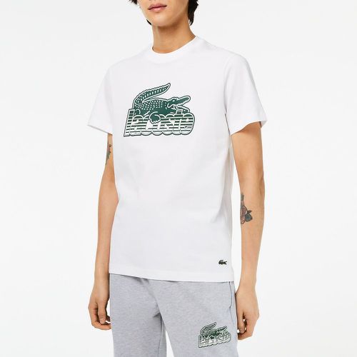 Logo Print Cotton T-Shirt with Short Sleeves and Crew Neck - Lacoste - Modalova