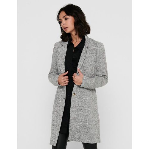 Mid-Length Straight Coat in Cotton Mix with Tailored Collar - Only - Modalova