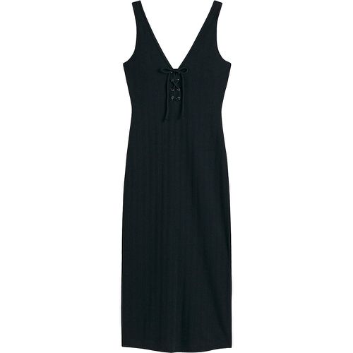 Cotton Sleeveless Midaxi Dress with Lace-Up V-Neck - LA REDOUTE COLLECTIONS - Modalova
