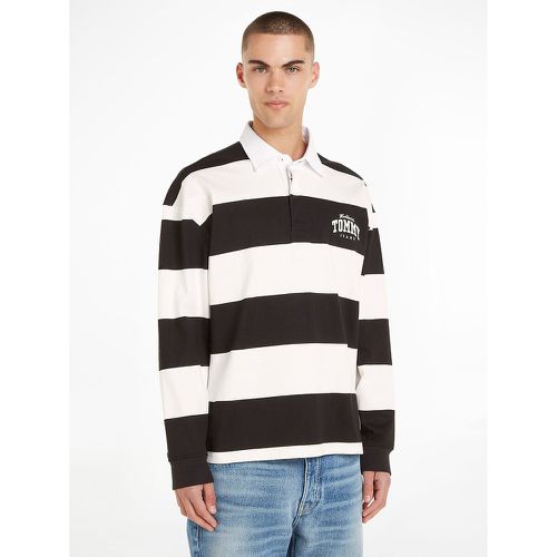 Striped Cotton Polo Shirt in Loose Fit with Long Sleeves - Tommy Jeans - Modalova