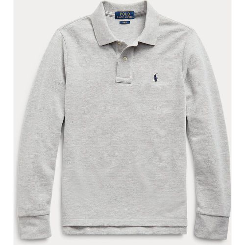 Embroidered Logo Polo Shirt in Cotton with Long Sleeves, 6-14 Years - Polo Ralph Lauren - Modalova