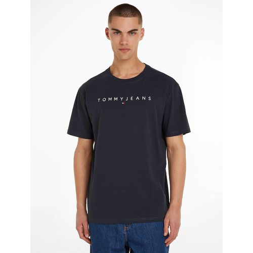 Cotton Linear Logo T-Shirt with Crew Neck - Tommy Jeans - Modalova