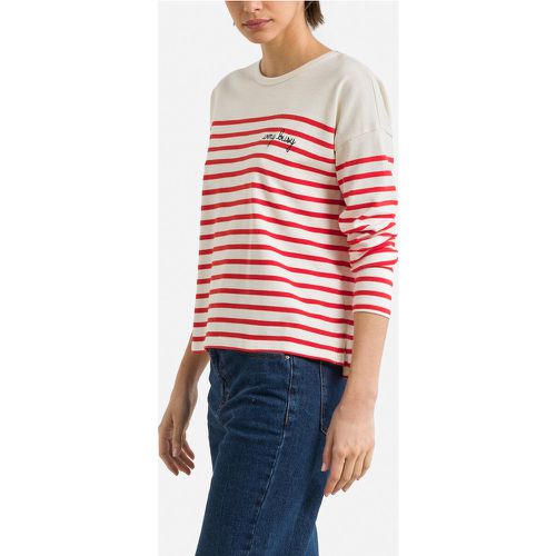 Striped Organic Cotton T-Shirt with Crew Neck and Long Sleeves - MAISON LABICHE - Modalova