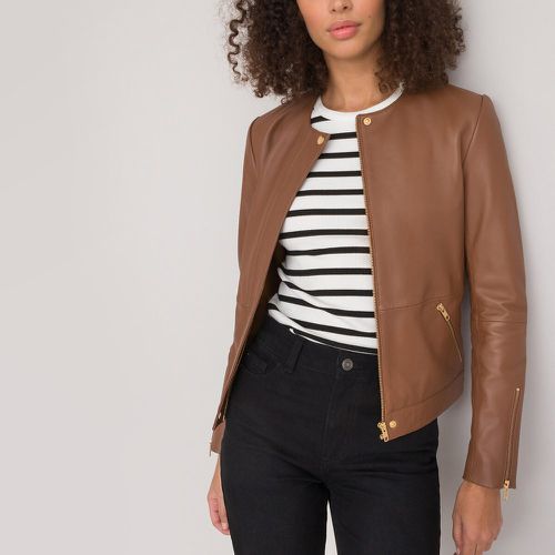 Leather Collarless Jacket - LA REDOUTE COLLECTIONS - Modalova