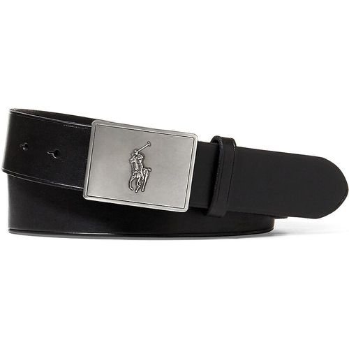 Polo Player Leather Belt with Plaque - Polo Ralph Lauren - Modalova