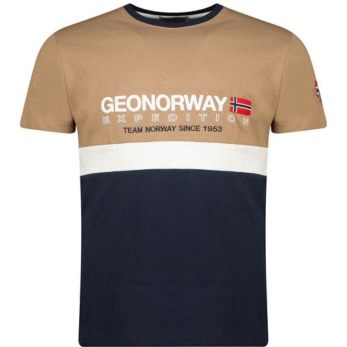 Jdouble Cotton T-Shirt with Crew Neck and Short Sleeves - geographical norway - Modalova