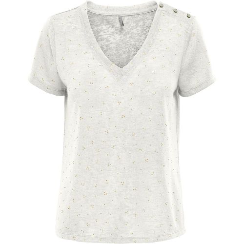 Polka Dot Print T-Shirt with Lace Back and Short Sleeves - Only - Modalova