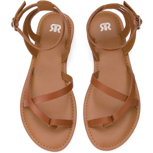 Leather Flat Heel Sandals - LA REDOUTE COLLECTIONS - Modalova