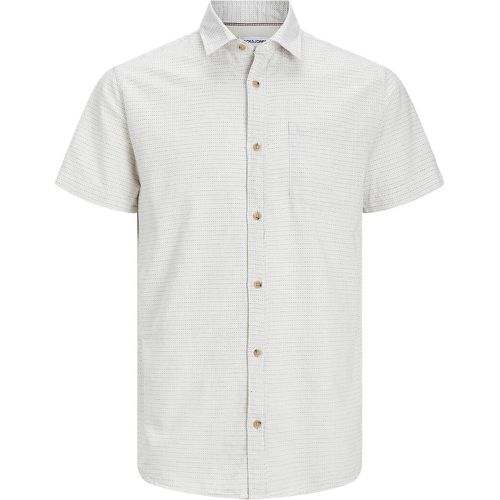 Printed Cotton Shirt with Short Sleeves - jack & jones - Modalova