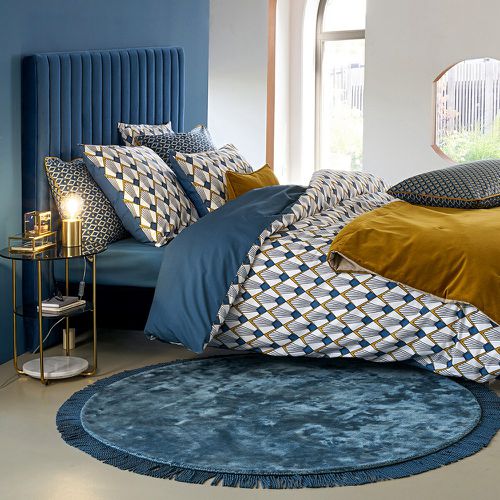 Elisa Blue Art Deco 100% Cotton Percale 180 Thread Count Duvet Cover - LA REDOUTE INTERIEURS - Modalova