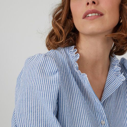 Striped Cotton Shirt with Ruffled Victorian Collar - LA REDOUTE COLLECTIONS - Modalova