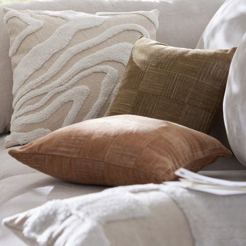 Domeo 40 x 40cm Textured Checked Cushion Cover - LA REDOUTE INTERIEURS - Modalova