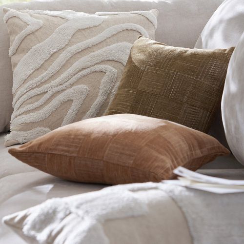 Limestone Textured Cotton Blend Rectangular Cushion Cover - LA REDOUTE INTERIEURS - Modalova