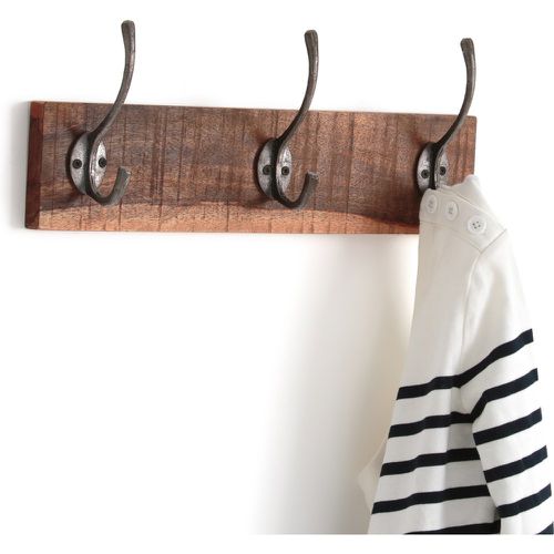 Wall-Mounted Wooden Coat Rack with 3 Metal Hooks - LA REDOUTE INTERIEURS - Modalova