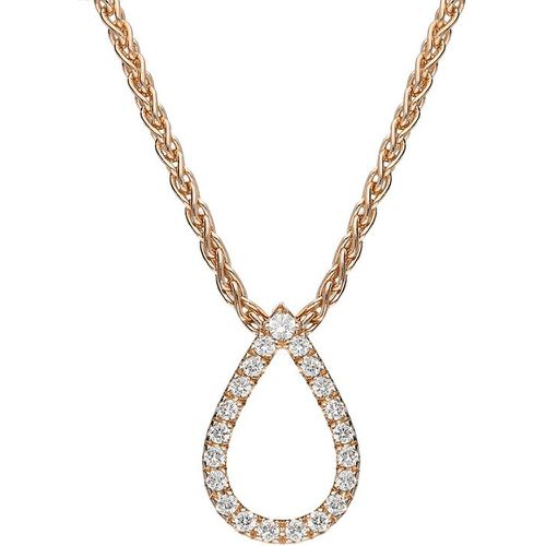 Ct Rose Gold Diamond Pave Set Pear Necklace - Bloch - Modalova