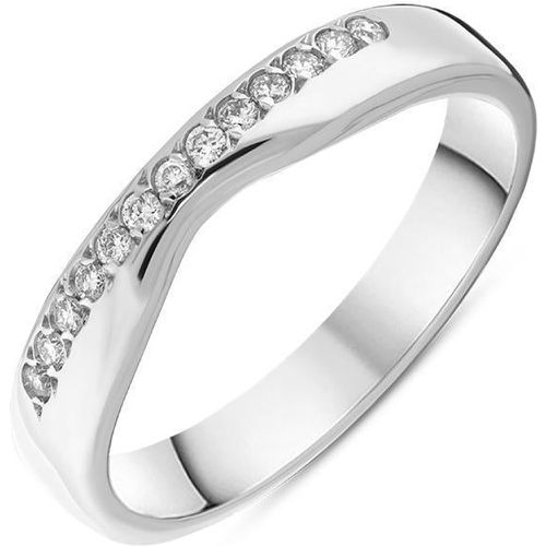 Ct White Gold 0.10ct Diamond Dipped Centre Wedding Half Eternity Ring - C W Sellors Diamond Jewellery - Modalova