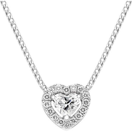 Ct White Gold 0.56ct Diamond Pave Heart Necklace - Bloch - Modalova