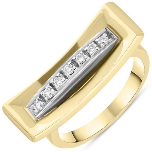 Ct Yellow Gold Diamond Contemporary Oblong Ring - C W Sellors Diamond Jewellery - Modalova