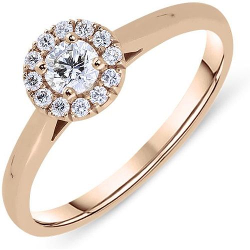 Ct Rose Gold 0.31ct Diamond Pave Round Halo Ring - Bloch - Modalova