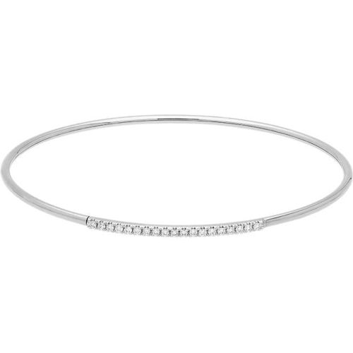 Ct White Gold 0.18ct Diamond Bangle - Bloch - Modalova