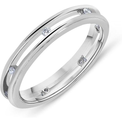Platinum 0.16ct Diamond Illusion Wedding Ring - C W Sellors Diamond Jewellery - Modalova