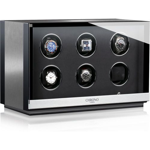 Watch Winder Ambiance VI Alu Black Silk - Chronovision - Modalova