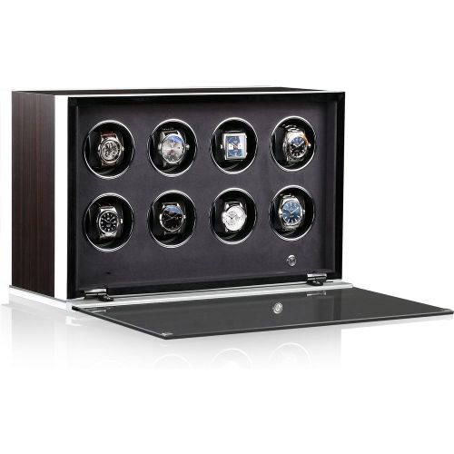 Watch Winder Ambiance VIII Ebony Silk White Silk - Chronovision - Modalova