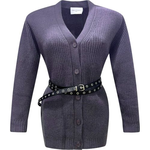 Cardigan in lana con cintura - ISABELLE BLANCHE - Modalova