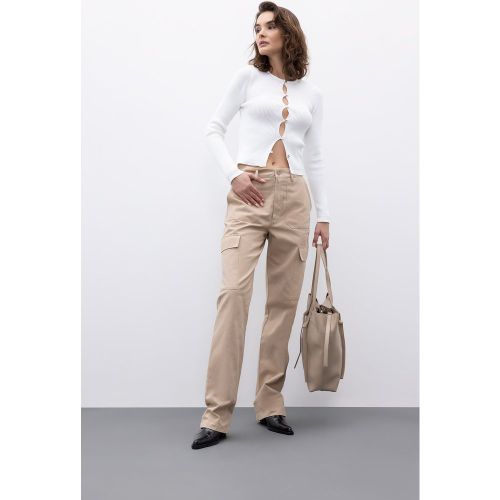 Straight Fit Trousers - Beige - DeFacto - Modalova