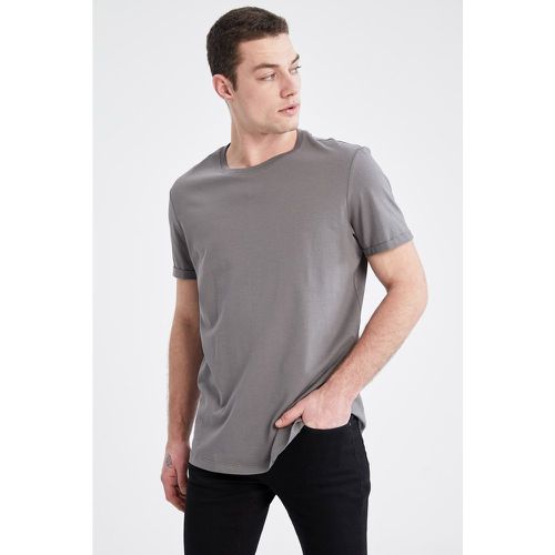 Long Fit Short Sleeve T-Shirt - DeFacto - Modalova