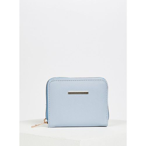 Zippered Faux Leather Wallet - Blue - DeFacto - Modalova