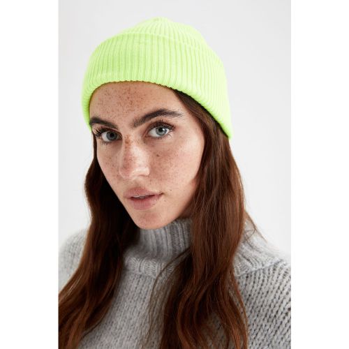 Knitted Beanie Hat - Yellow - DeFacto - Modalova