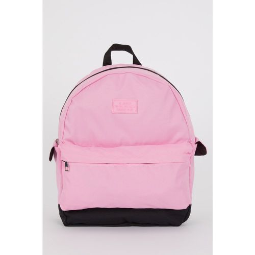 Printed Zippered Backpack - Pink - DeFacto - Modalova
