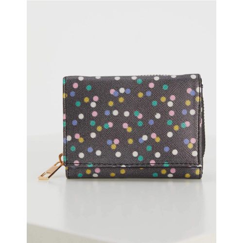Faux Leather Polka Dot Print Wallet - DeFacto - Modalova