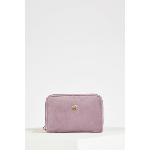 Zippered Suede Wallet - Purple - DeFacto - Modalova