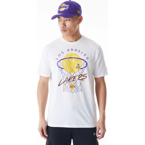 LA Lakers NBA Net Graphic White T-Shirt unisex - New Era Cap - Modalova