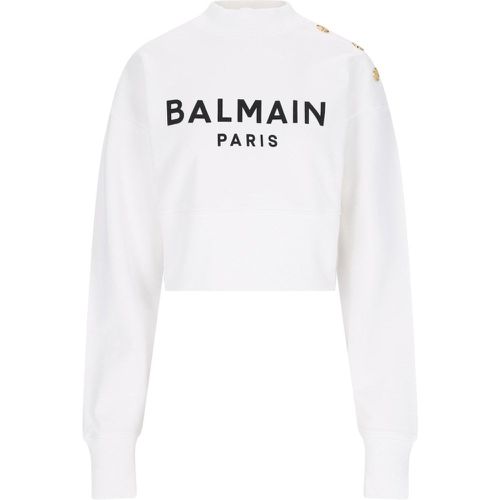 Felpa girocollo cropped - Balmain - Modalova