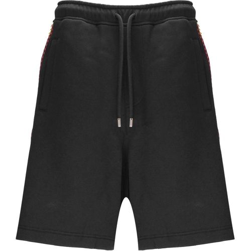 Shorts con ricamo zigzag in cotone nero - Lanvin - Modalova
