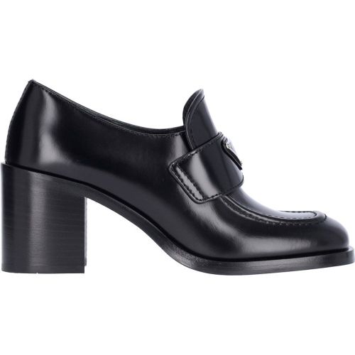 Prada mocassini con tacco in pelle - mocassini - Modalova