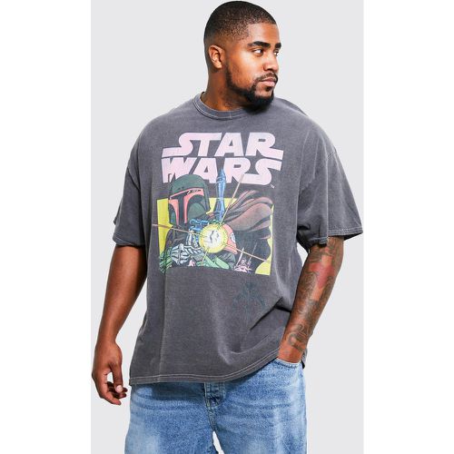 T-shirt Plus Size ufficiale di Star Wars in lavaggio acido - boohoo - Modalova