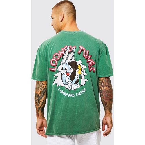 Camiseta Oversize Con Estampado Sobreteñido De Los Looney Tunes - boohoo - Modalova