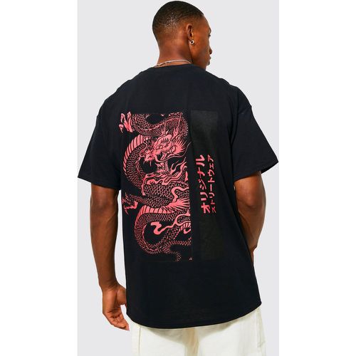 Camiseta Oversize Con Estampado Gráfico De Dragón - boohoo - Modalova