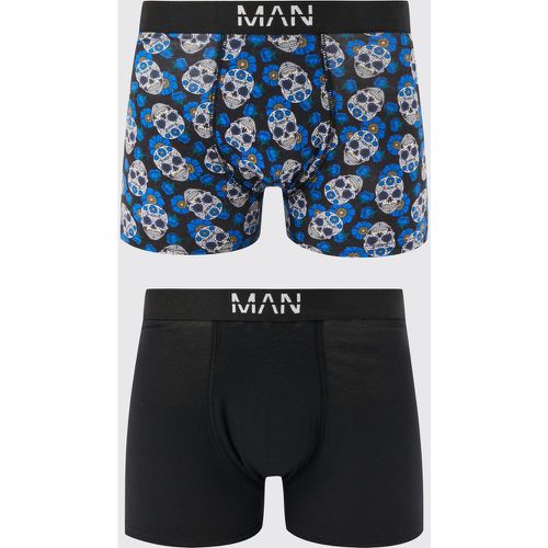 Boxer con stampa di teschi - set di 2 paia - boohoo - Modalova