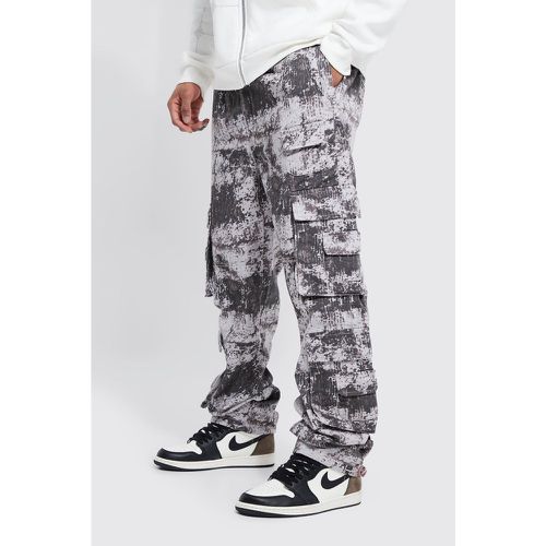 Pantalón Cargo Recto De Camuflaje Con Cintura Elástica - boohoo - Modalova