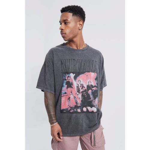 T-shirt oversize sovratinta ufficiale Nirvana - boohoo - Modalova