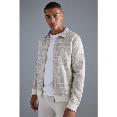 Giacca Harrington in jacquard azteco - boohoo - Modalova