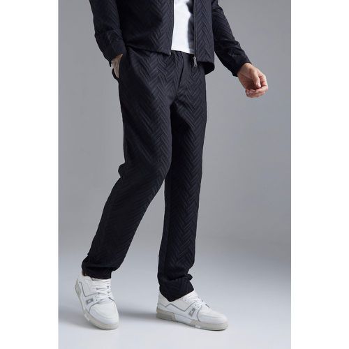 Pantaloni dritti Smart con motivi geometrici tono su tono - boohoo - Modalova