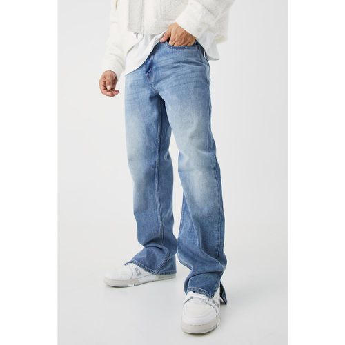 Jeans rilassati in denim rigido con zip sul fondo - boohoo - Modalova